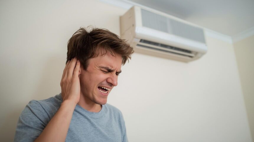 Ar condicionado silencioso: Pessoa incomodada com ar condicionado barulhento!